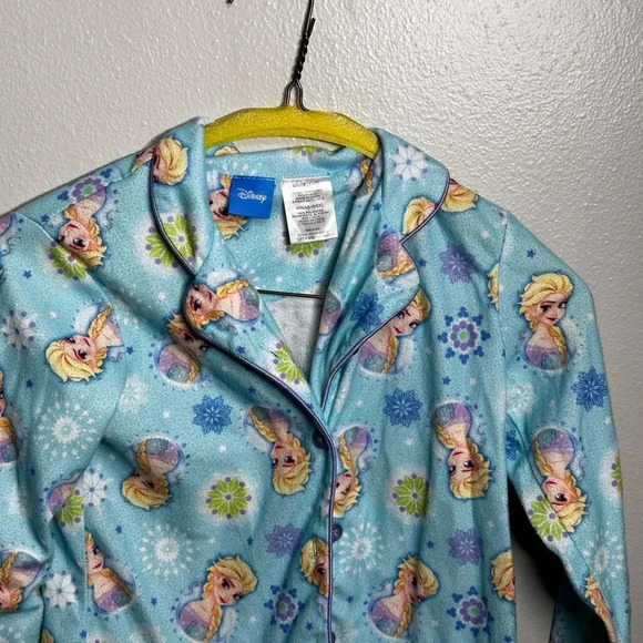 Disney‎ Girls Elsa Blue Pajama Top Size 6/6x. - Picture 3 of 6